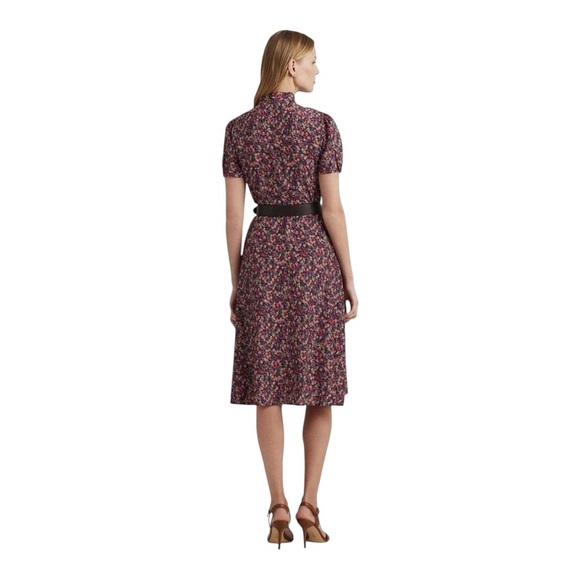 Lauren Ralph Lauren Floral Tie-Neck Midi Dress 10 NWT MSRP $165 - Picture 9 of 9